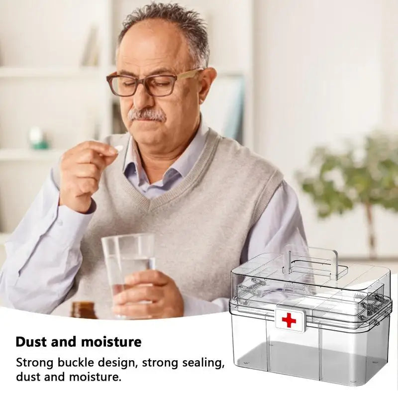 Portable Medicine Box 3 Layers Large Capacity Medicine Organizer Storage Box Family Emergency Medicine Box Medicine Container