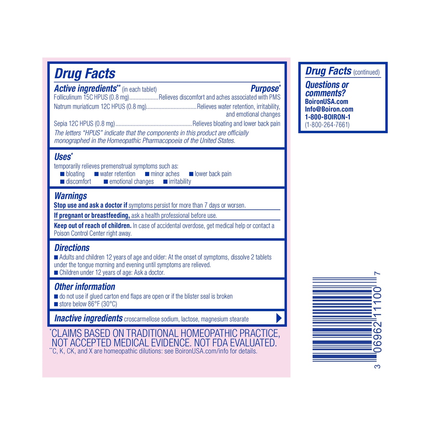 Cyclease PMS Tablets, Homeopathic Medicine for PMS Relief, Discomfort, Aches, Bloating, Irritability, 2 X 60 Tablets Twin Pack