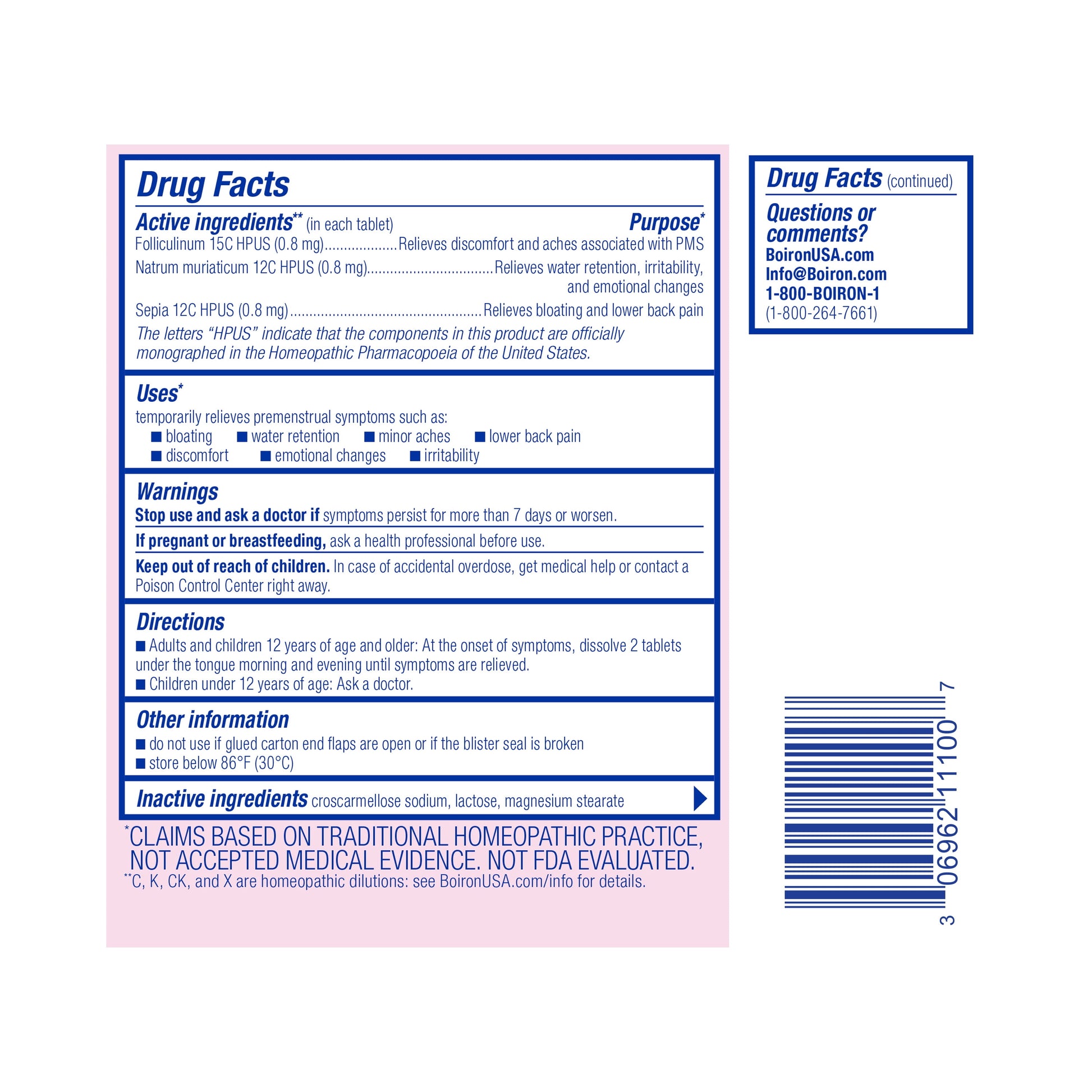 Cyclease PMS Tablets, Homeopathic Medicine for PMS Relief, Discomfort, Aches, Bloating, Irritability, 2 X 60 Tablets Twin Pack